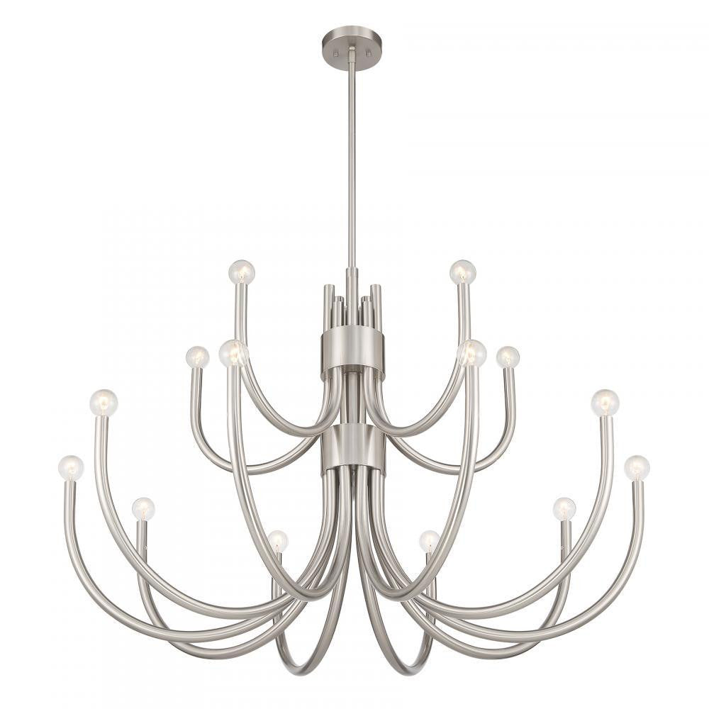 Savoy House Sorrento 15-Light Chandelier in Satin Nickel, Savoy House 1-6682-15-SN ALYLC