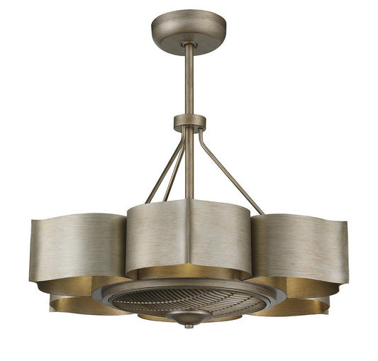 Savoy House Stockholm 6-Light Fandelier Silver Patina