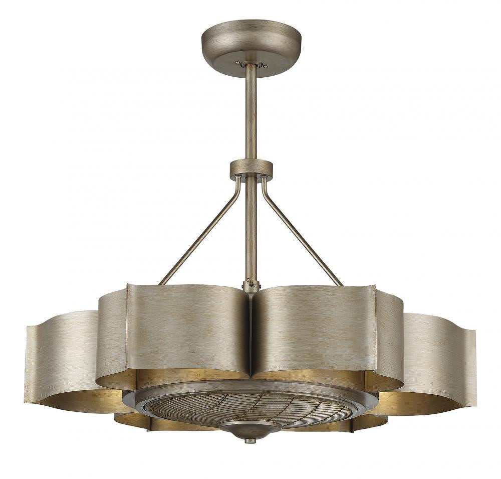 Savoy House Stockholm Fandelier, 6-Light, Silver Patina, 31"W (39-FD-125-53 AHU0Y)