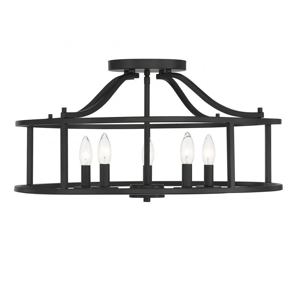 Savoy House Stockton Ceiling Light, 5-Light, Matte Black, 24"W (6-1679-5-89 ALQPU)