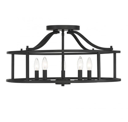 Savoy House Stockton Ceiling Light, 5-Light, Matte Black, 24"W (6-1679-5-89 ALQPU)