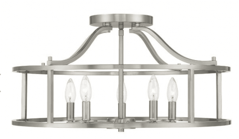 Savoy House Stockton Ceiling Light, 5-Light, Satin Nickel, 24"W (6-1679-5-SN ALQPV)