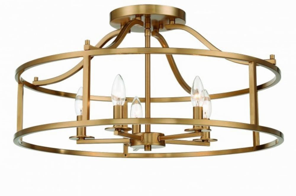 Savoy House Stockton Ceiling Light, 5-Light, Warm Brass, 24"W (6-1679-5-322 ALQPT)