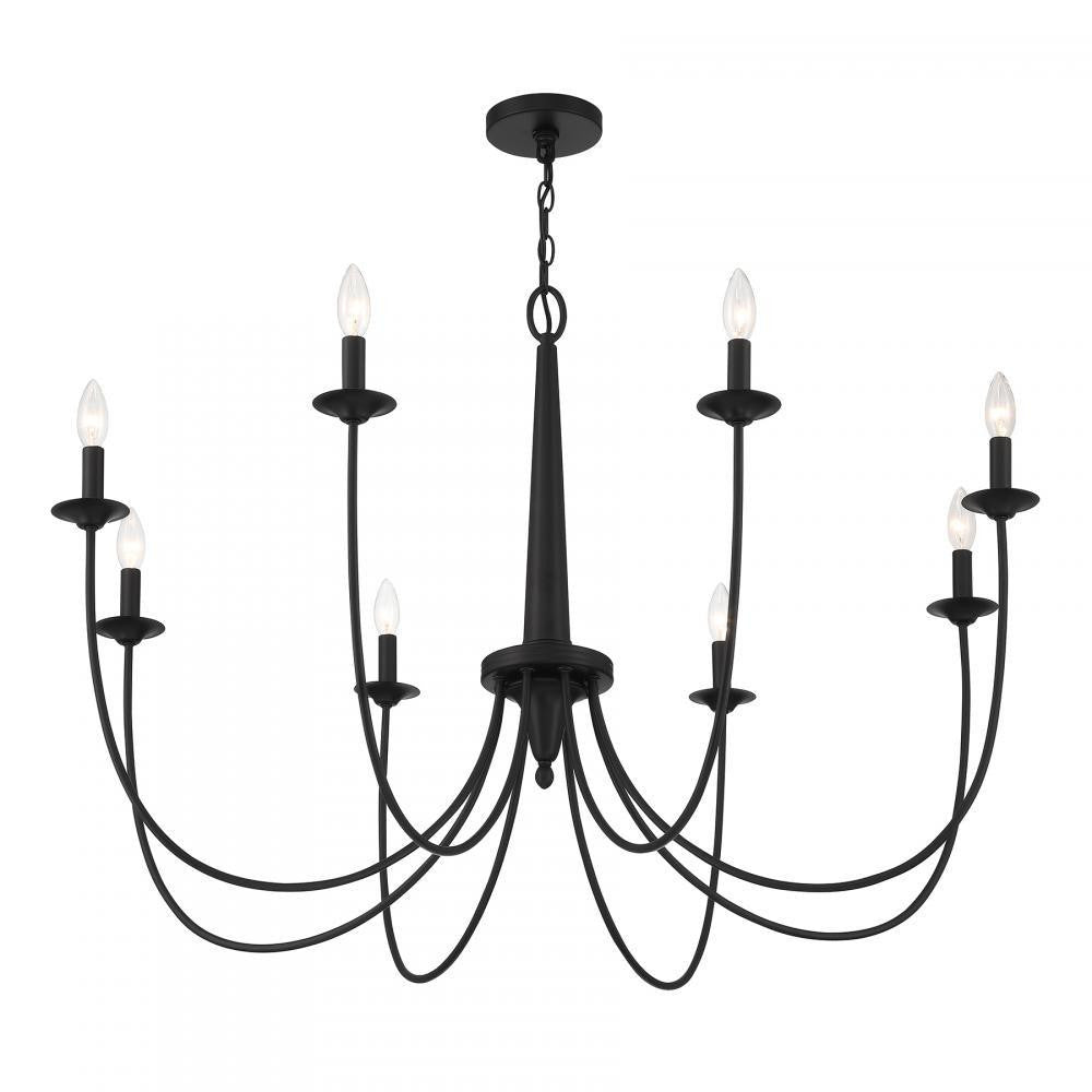 Savoy House Stonecrest 8-Light Chandelier in Matte Black, Savoy House 1-1202-8-89 ALWMC