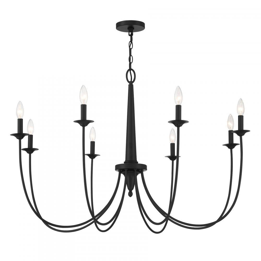 Savoy House Stonecrest 8-Light Chandelier in Matte Black, Savoy House 1-1202-8-89 ALWMC