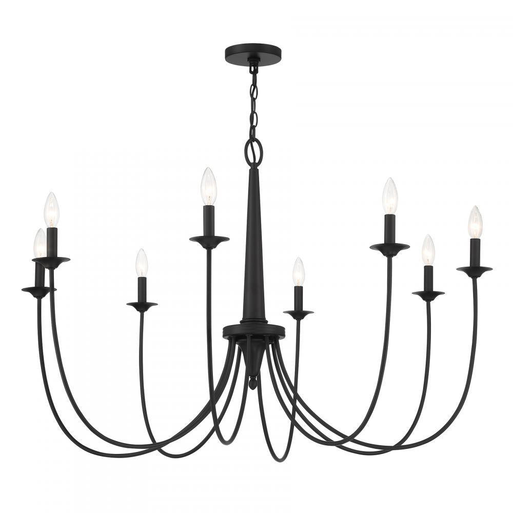 Savoy House Stonecrest 8-Light Chandelier in Matte Black, Savoy House 1-1202-8-89 ALWMC