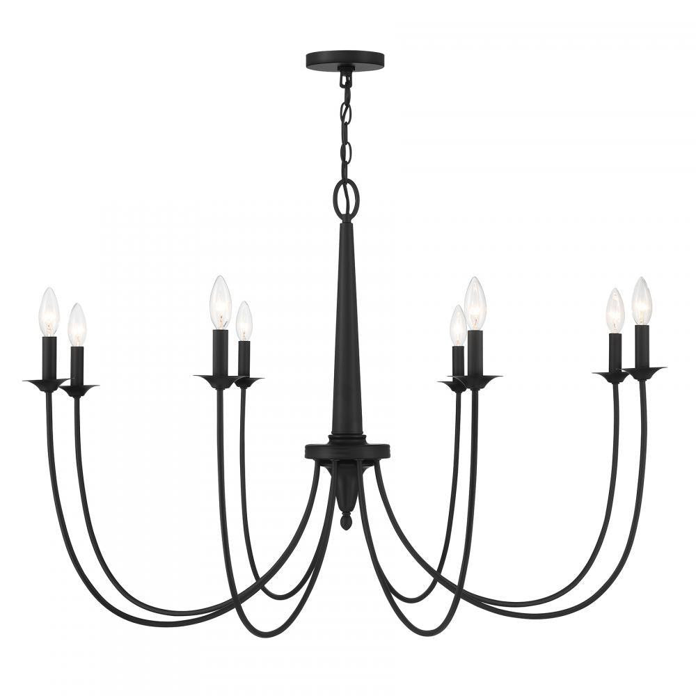 Savoy House Stonecrest 8-Light Chandelier in Matte Black, Savoy House 1-1202-8-89 ALWMC