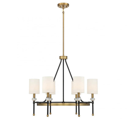 Savoy House Tivoli 6-Light Circle Chandelier Matte Black with Warm Brass Accents