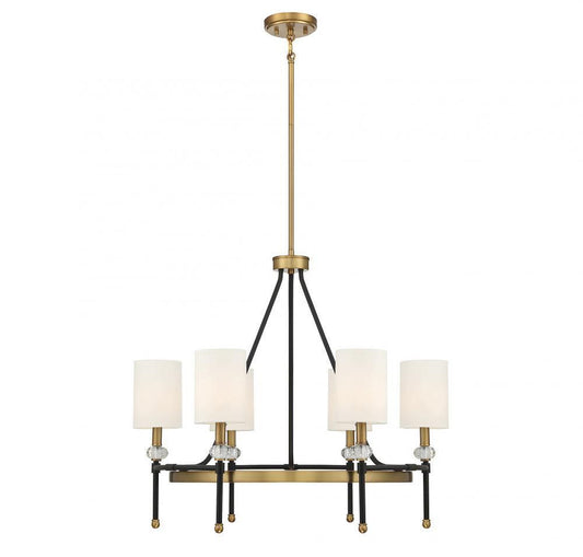 Savoy House Tivoli 6-Light Circle Chandelier Matte Black with Warm Brass Accents