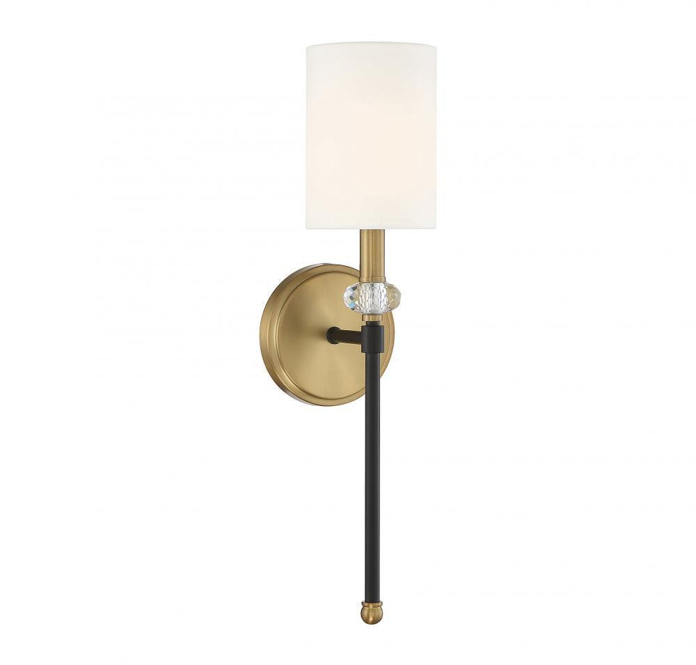 Savoy House Tivoli Wall Sconce Matte Black with Warm Brass Accents