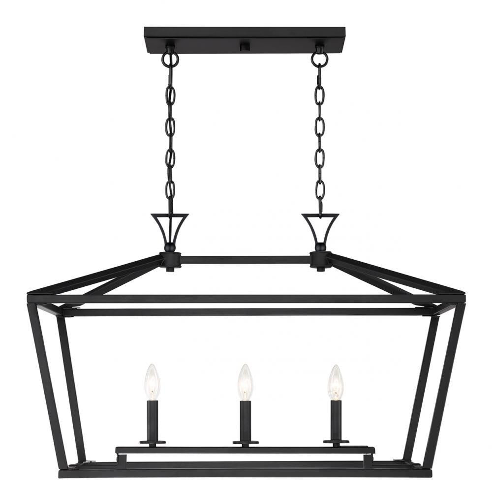 Savoy House Townsend 3-Light Linear Chandelier Black