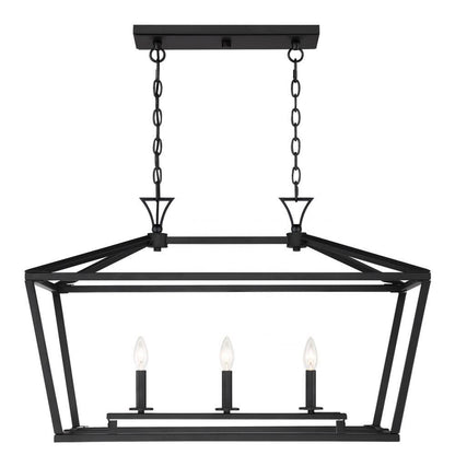 Savoy House Townsend 3-Light Linear Chandelier Black