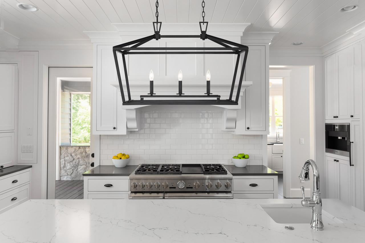 Savoy House Townsend Linear Chandelier, 3-Light, Matte Black, 16"W (1-423-3-89 ALVML)