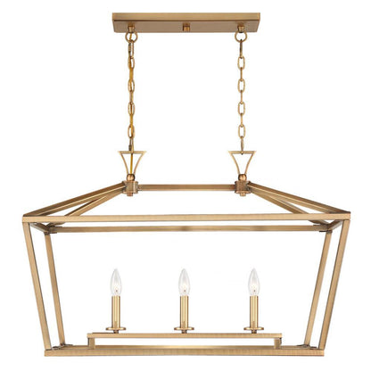 Savoy House Townsend 3-Light Linear Chandelier Brass