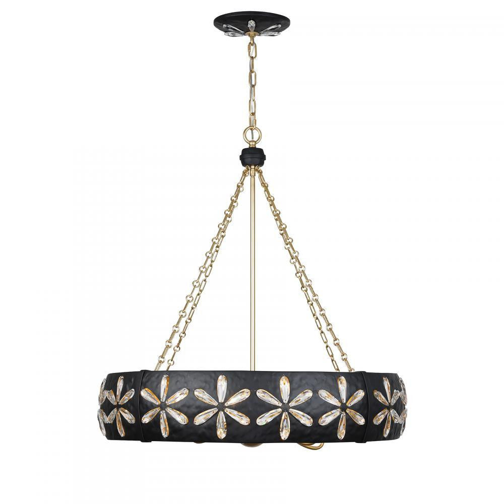 Savoy House Venice 6-Light Chandelier Metropolis Black and Gold