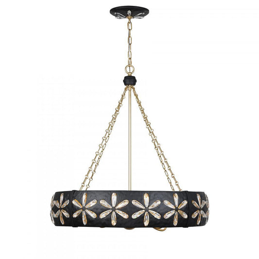 Savoy House Venice 6-Light Chandelier Metropolis Black and Gold