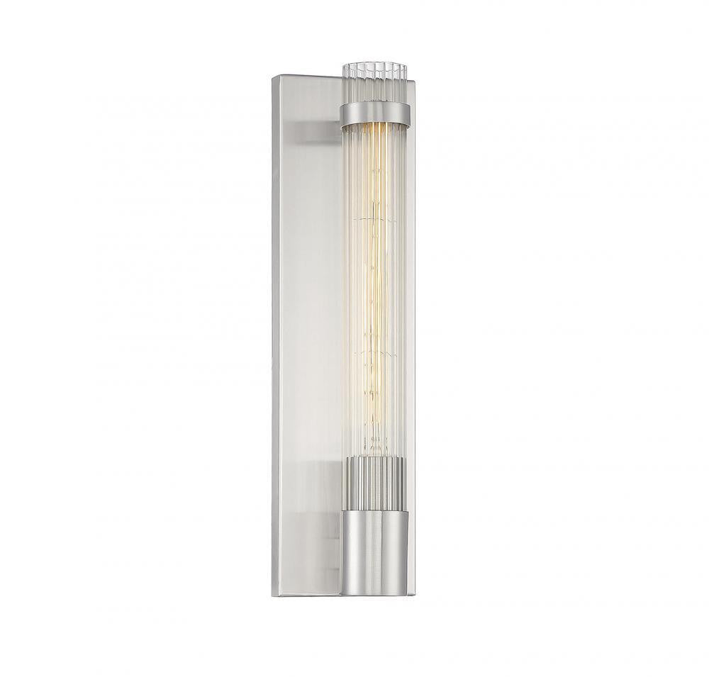 Savoy House Willmar Wall Sconce, 1-Light, Satin Nickel, Glass Shade, 16"H (9-996-1-SN AHWWM)