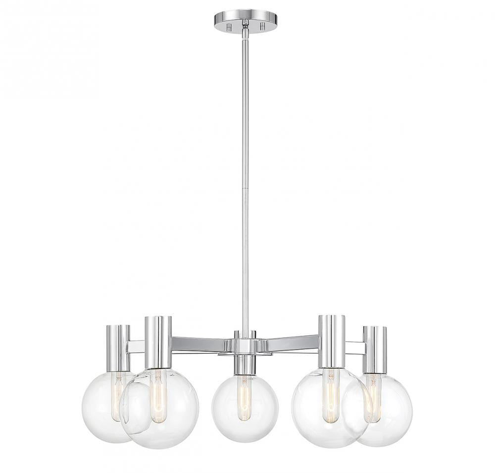 Savoy House Wright 5-Light Chandelier Chrome