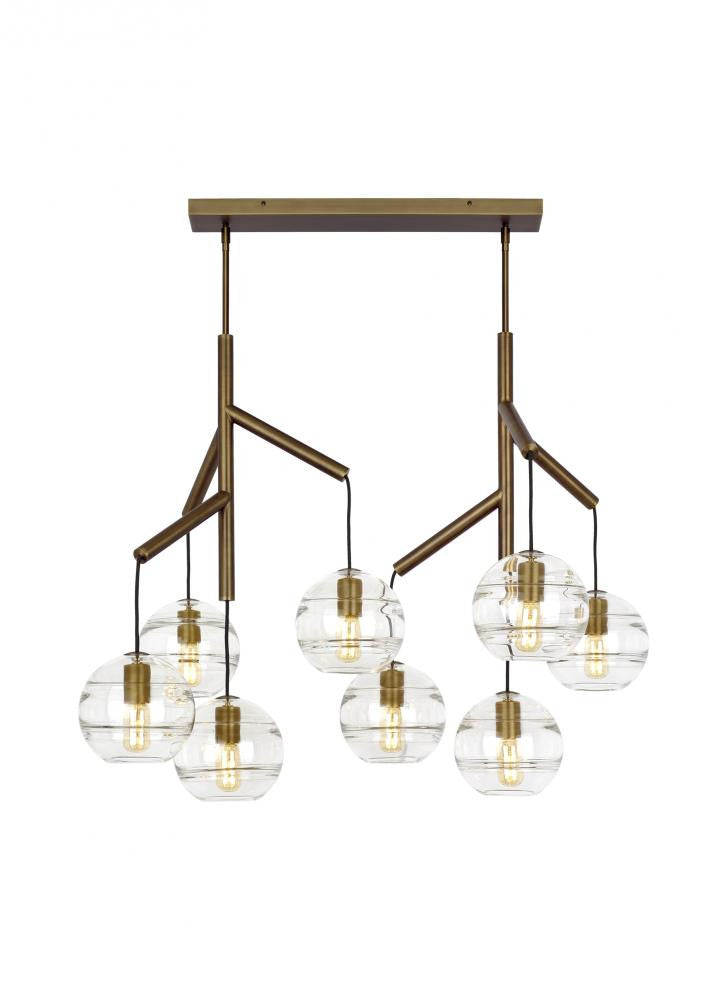 Visual Comfort Modern Sedona Double Chandelier Brass, Aged Brass
