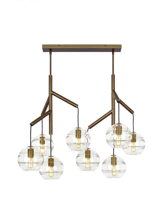 Visual Comfort Modern Sedona Double Chandelier Brass, Aged Brass