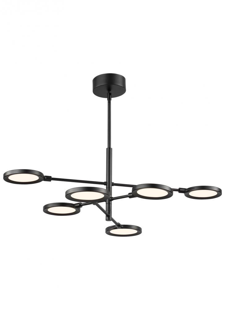Visual Comfort Modern Spectica Chandelier Black, Matte Black