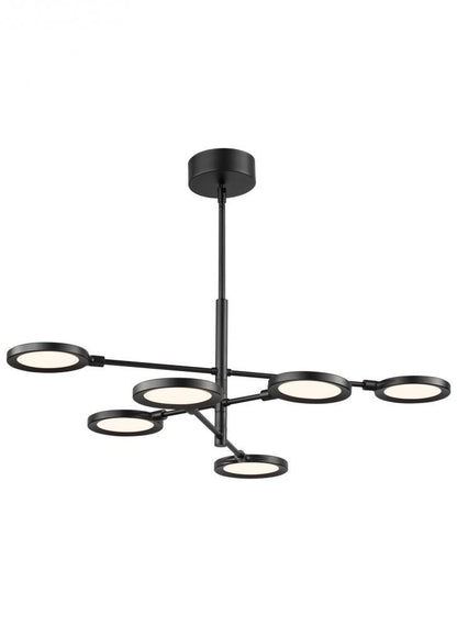 Visual Comfort Modern Spectica Chandelier Black, Matte Black