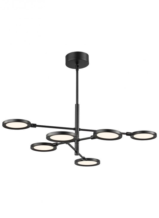 Visual Comfort Modern Spectica Chandelier Black, Matte Black