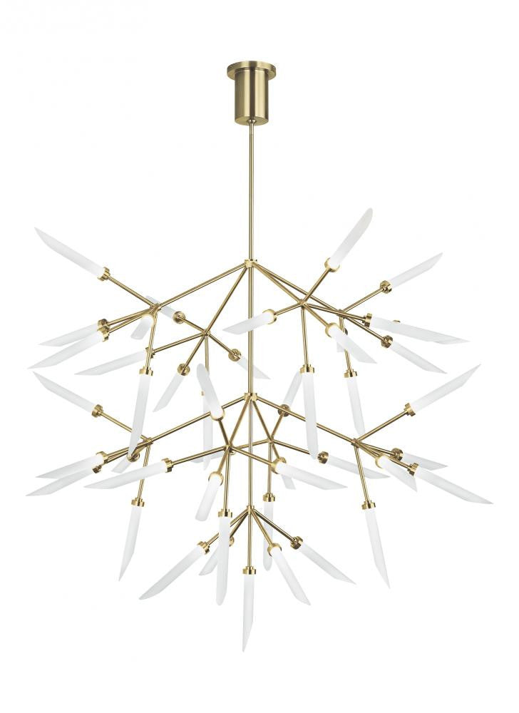 Visual Comfort Modern Spur Grande Chandelier Brass, Aged Brass