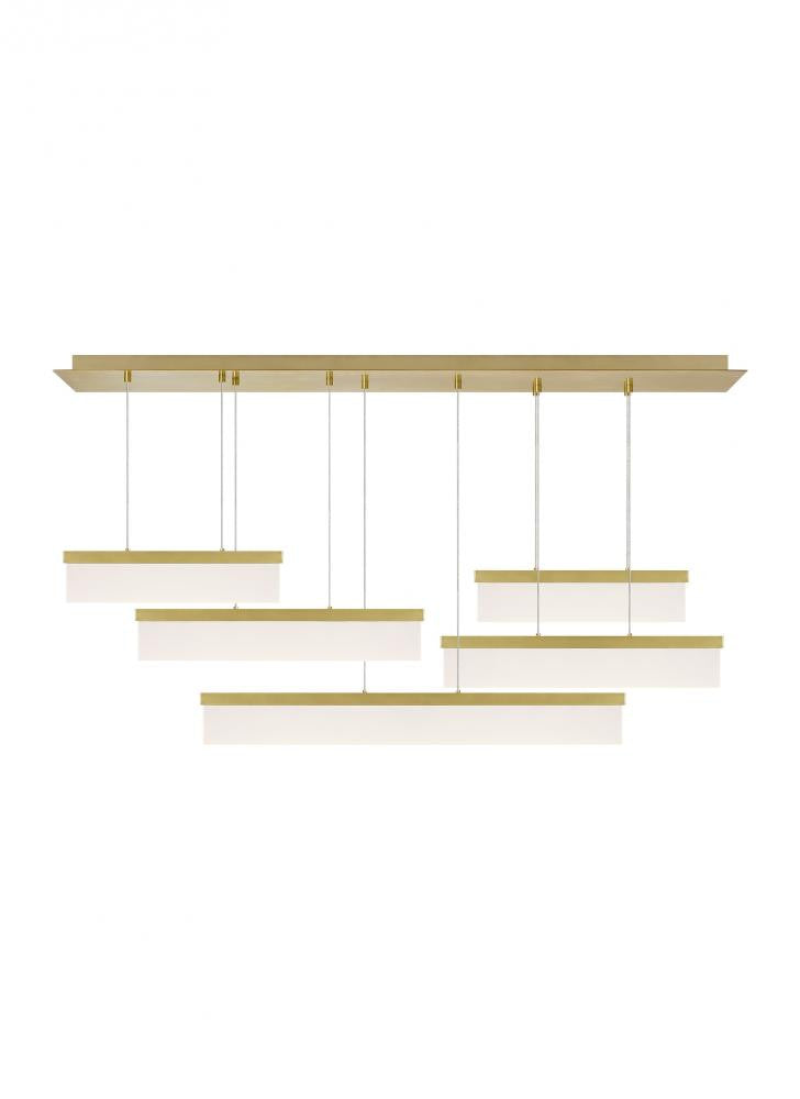 Visual Comfort Modern Sweep Linear Chandelier Brass, Aged Brass