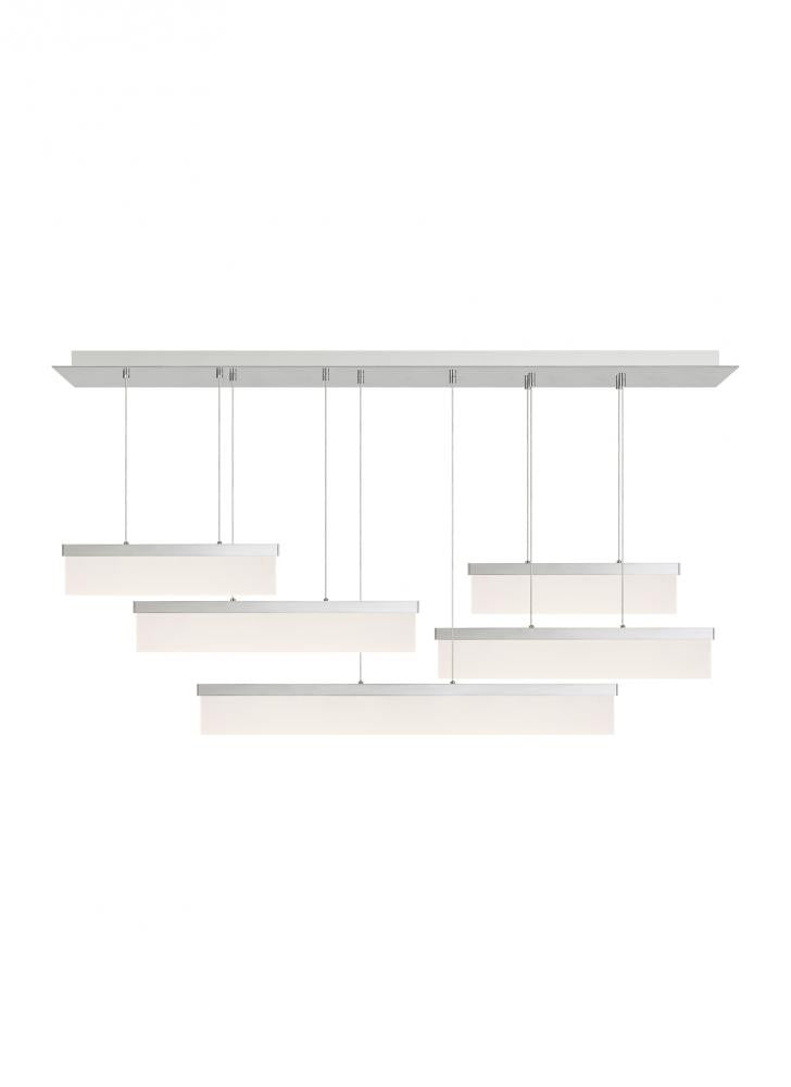 Visual Comfort Modern Sweep Linear Chandelier Nickel, Polished Nickel