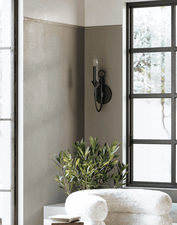 Troy Cate Wall Sconce Forged Iron 4.5"W x 14"H
