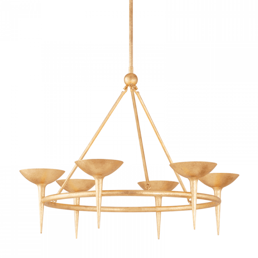 Troy Cecilia Chandelier Vintage Gold Leaf