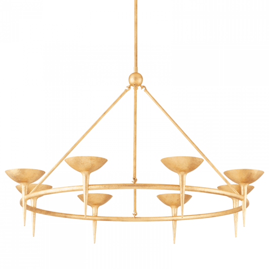 Troy Cecilia Chandelier Vintage Gold Leaf