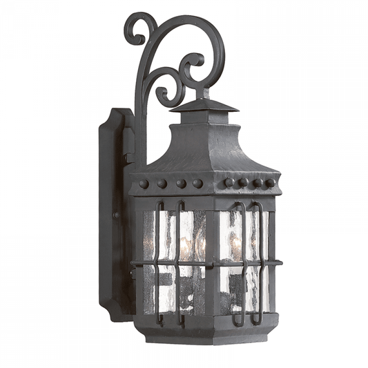 Troy Dover Wall Lantern Textured Black