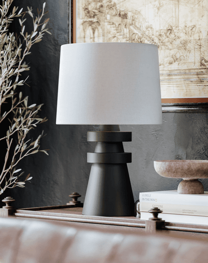 Troy Grover Table Lamp, 1-Light, Patina Brass, Off White Shade, 25.25"H (PTL1225-PBR/CCH XAGZ)