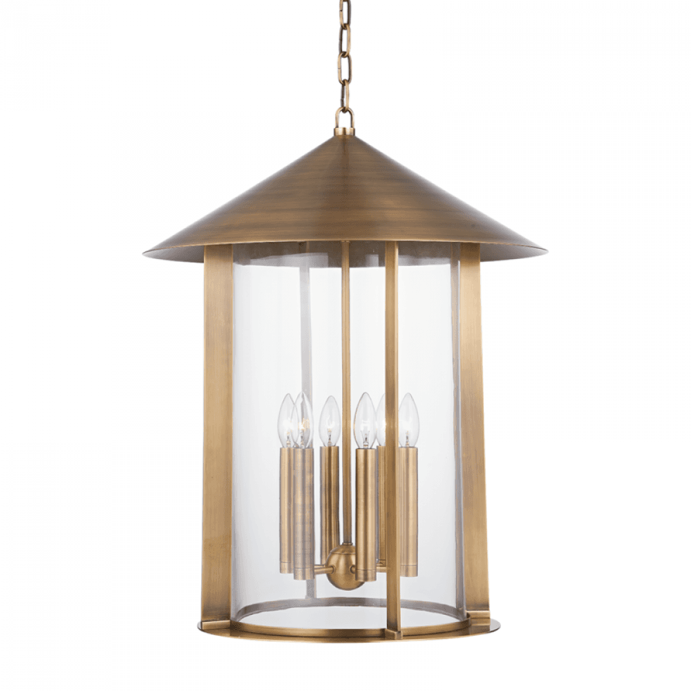 Troy Long Beach Outdoor Lantern Patina Brass