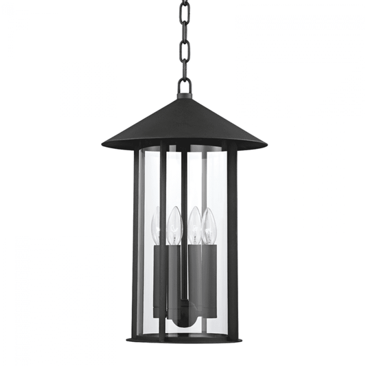 Troy Long Beach Outdoor Lantern Texture Black