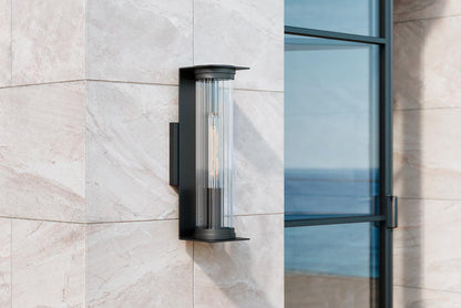 Troy Presley Outdoor Wall Sconce Black 7.5"W x 22"H