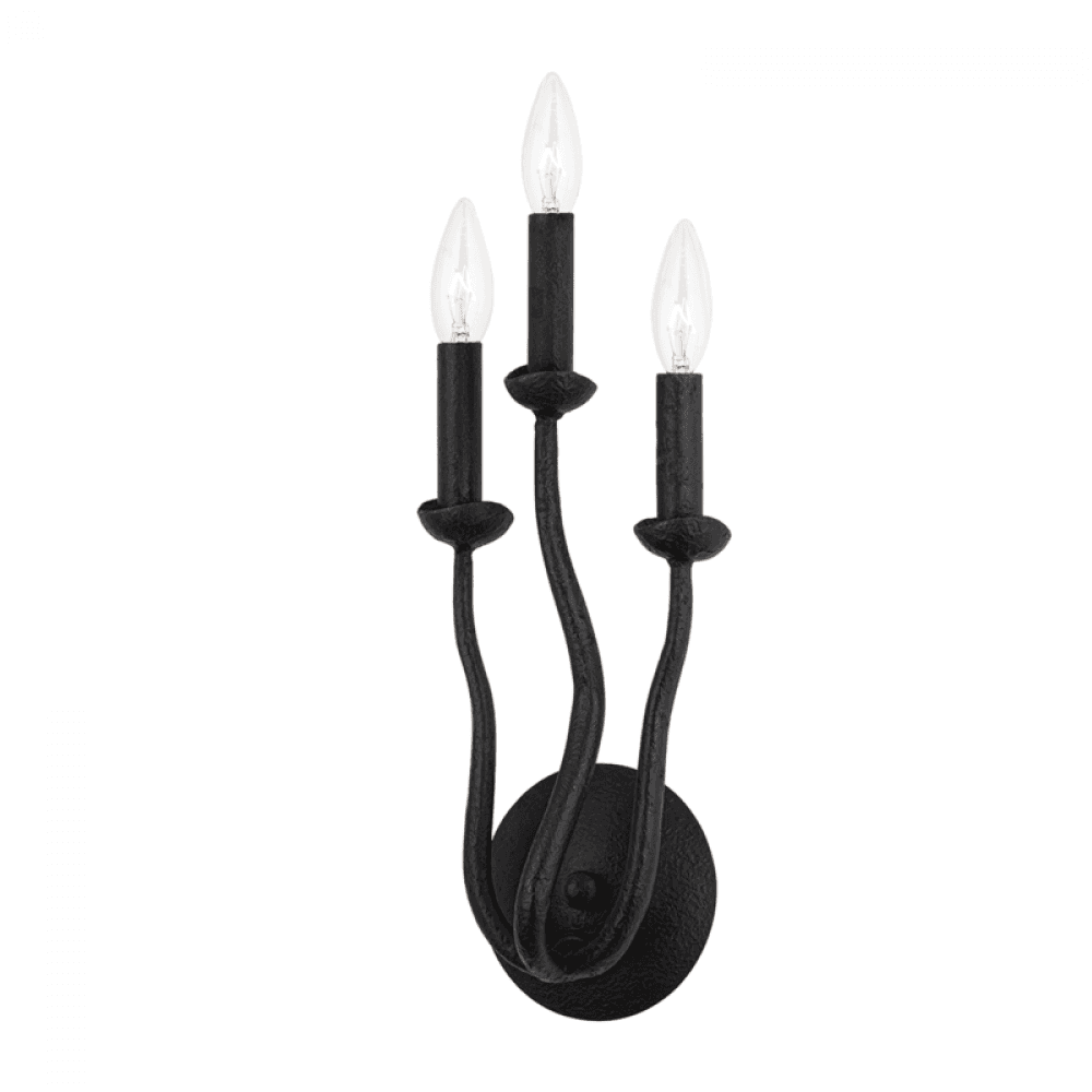 Troy Reign Wall Sconce Black Iron