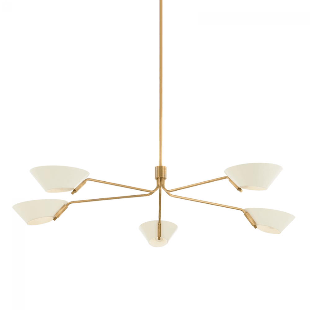 Troy Sacramento Chandelier Patina Brass and Soft Sand