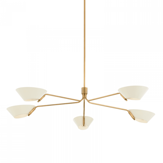Troy Sacramento Chandelier Patina Brass and Soft Sand