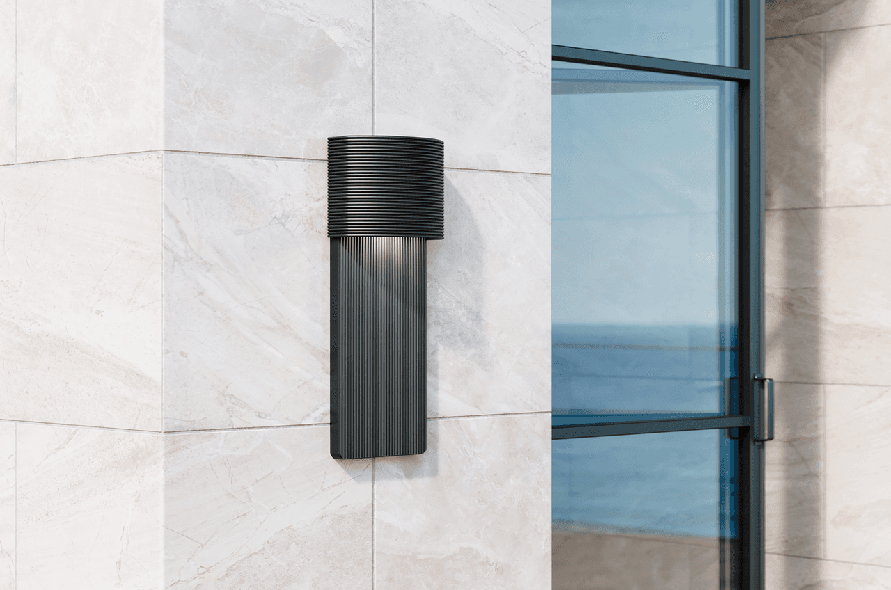 Troy Tempe Outdoor Wall Sconce Soft Black 17"H