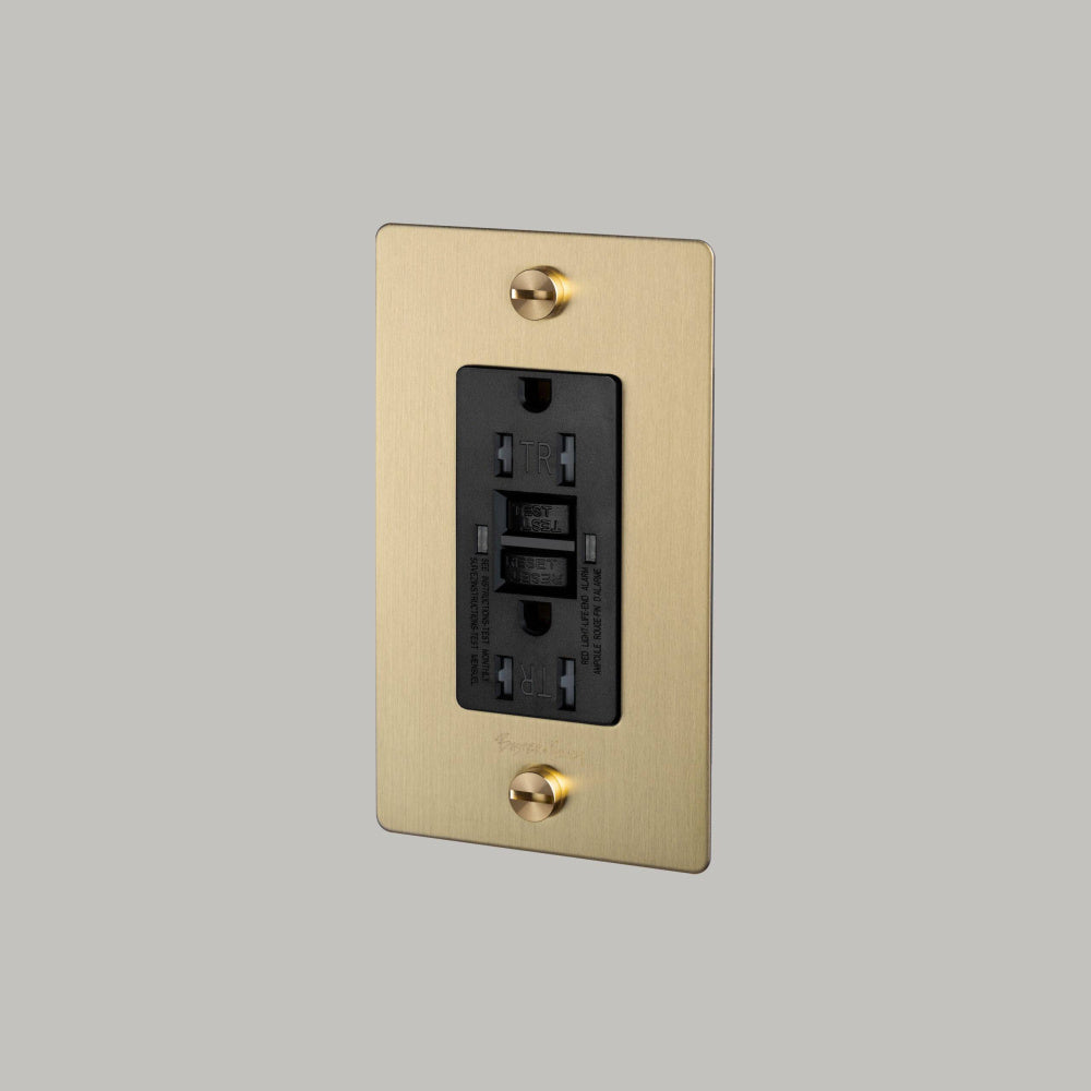 Outlet - GFCI, Logo, Brass