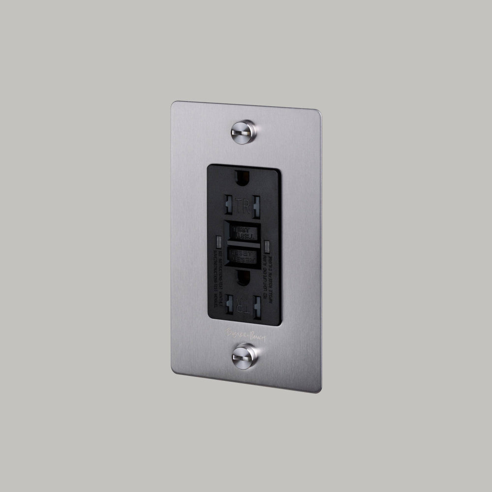 Outlet - GFCI, Logo, Steel