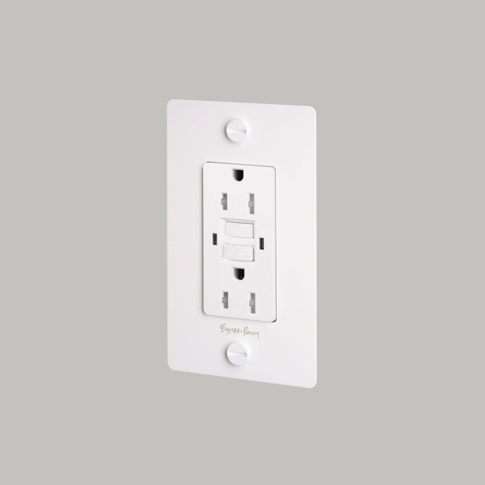 Outlet - GFCI, Logo, White