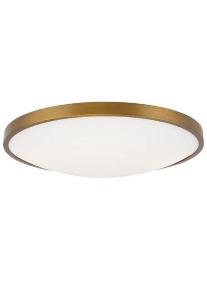 Visual Comfort Modern Vance LED Flush Mount 277V Brass, Aged Brass