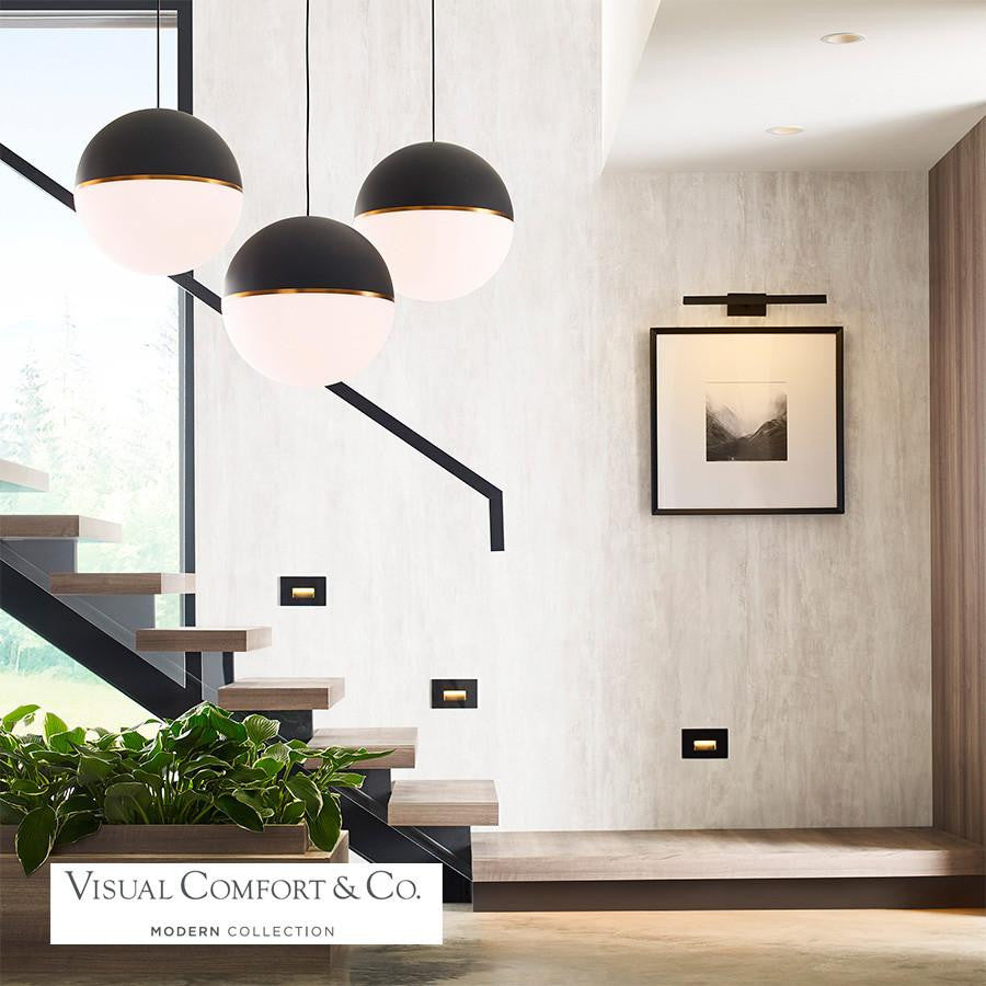 Visual Comfort & Co. Modern Collection Akova X-Large Pendant, 1-Light, LED, Matte Black, Aged Brass, 18"W (700TDAKV18BR-LED927 70PGEJQ)
