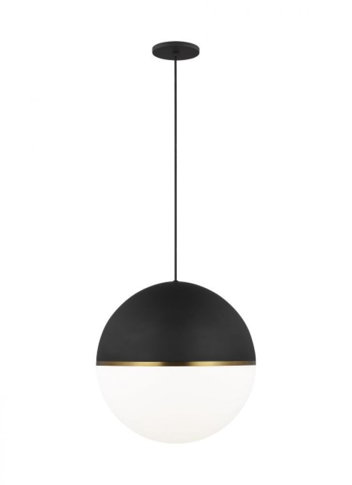 Visual Comfort Modern Akova X-Large Pendant Matte Black, Aged Brass