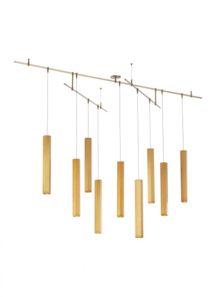 Visual Comfort Modern Blok Large Chandelier Aged Brass