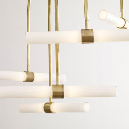 Visual Comfort & Co. Modern Collection Calumn Chandelier, 6-Light, LED, Natural Brass, 47.9"H (700CLM6NB-LED930 70PDAY9)